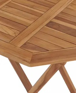 Záhradné stoly Skladací záhradný stolík 60x60 cm teaková drevo Dekorhome