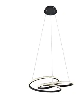Závesné svietidlá Viokef Závesné LED svietidlo Berlin, čierna, kruhové