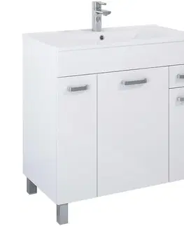 Nábytok do kúpeľne Kúpeľňová skrinka Uno Kyra 80 3D 1S white