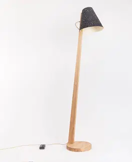 Stojacie lampy Almut von Wildheim ALMUT 1411 stojaca lampa zakrivená Ø 30 cm korok