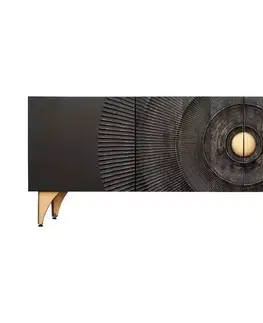 TV stolíky LuxD Dizajnový TV stolík Venetia 180 cm čierno-zlatý