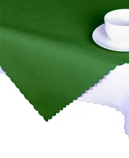 Obrusy Forbyt, Obrus ​​s nešpinivou úpravou, Jednofarebný dáždik, tmavo zelený 160 x 220 cm ovál