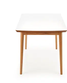 Jedálenské stoly HALMAR Barret rozkladací jedálenský stôl biela / dub lefkas