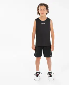 dresy Detské basketbalové tielko T100 čierne