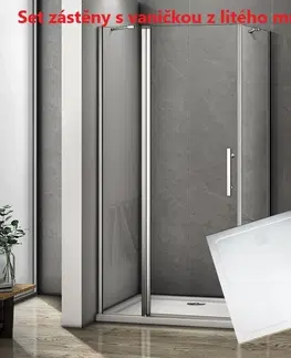 Sprchovacie kúty H K - Štvorcový sprchovací kút MELODY B5 100x100 cm s jednokrídlovými dverami s pevnou stenou vrátane sprchovej vaničky z liateho mramoru SE-MELODYB5100100/THOR-100SQ