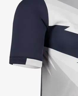 dresy Detský futbalový dres s krátkym rukávom Vlk sivo-modrý