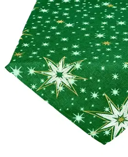 Obrusy obrus Vianočný, Žiarivé hviezdy, zelené 85 x 85 cm