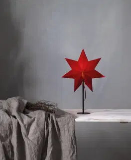 Vianočné svetelné hviezdy STAR TRADING Stojacia hviezda Mixa, kov/papier čierna/červená