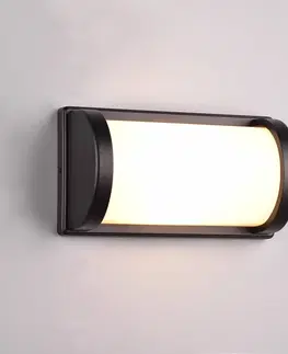 Vonkajšie nástenné svietidlá Reality Leuchten Svietidlo Puelo, odliatok hliníka, čierna