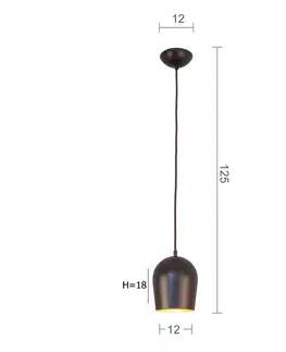 Závesné svietidlá Menzel Menzel Solo Glo12 závesná lampa v hnedo-čiernej