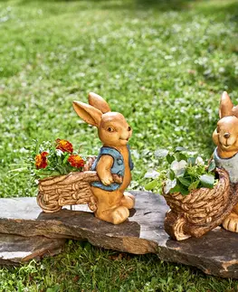 Kvetináče, hrantíky a dekorácie Zajačica s fúrikom
