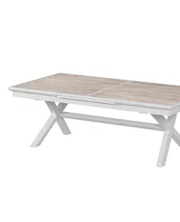 Stolčeky DEOKORK Hliníkový stôl BERGAMO II. 250/330 cm (biela)