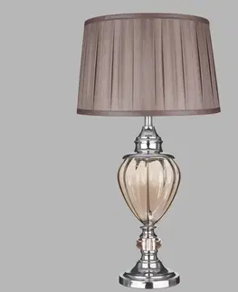 Stolové lampy Searchlight Stolná lampa Greyson textilné tienidlo v hnedom