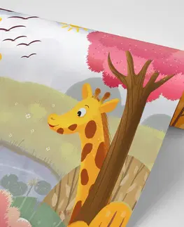 Samolepiace tapety Samolepiaca tapeta žirafy pri jazierku