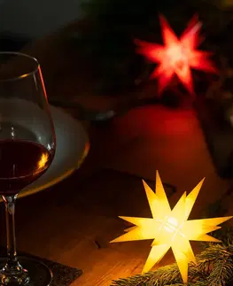 Vianočné svetelné hviezdy STERNTALER Vnútorná dekorácia – 18-cípa hviezda Ø 12 cm žltá