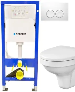 Kúpeľňa GEBERIT DuofixBasic s bielym tlačidlom DELTA21 + WC CERSANIT DELFI + SOFT SEDADLO 458.103.00.1 21BI DE2
