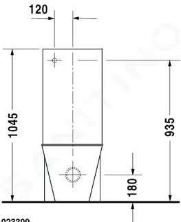 Kúpeľňa DURAVIT - Starck 1 Splachovacia nádrž, 390 mm x 125 mm, biela – nádrž, pripojenie vľavo, splachovanie 6 l 8727100005