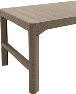 Záhradné stoly stôl LYON rattan - Allibert Cappuccino