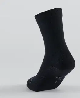 bedminton Detské športové ponožky RS 160 vysoké 3 páry sivo-čierne