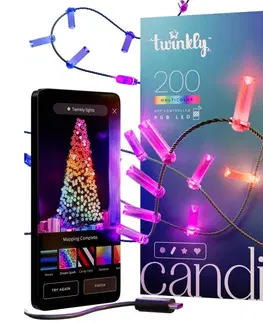 Vianočné dekorácie Twinkly Twinkly TWKC200RGB-G - LED RGB Stmievateľná vianočná reťaz 200xLED 14 m USB Wi-Fi 