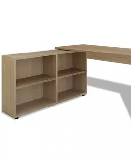 Pracovné stoly PC stôl s regálom drevotrieska Dekorhome Dub