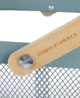 Úložné boxy TEMPO-KONDELA KITEN TYP 4, kovový košík s rúčkou, modrá