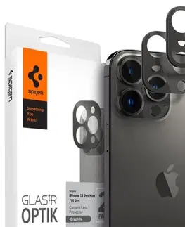 Puzdrá na mobilné telefóny Spigen ochranné sklo na fotoaparát pre iPhone 13 Pro, 13 Pro Max, grafitová AGL04035