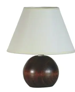 Stolové lampy Stolná lampa Sandria drevo-guľa tmavé drevo