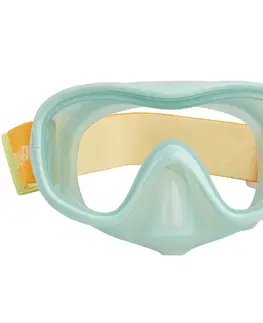 šnorchl Detská potápačská maska 100 Comfort bledozelená