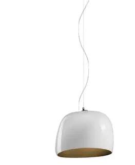 Závesné svietidlá Vistosi Závesná lampa Surface Ø 27 cm, E27 biela/hnedá