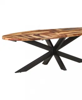 Jedálenské stoly Jedálenský stôl akácie / čierna Dekorhome 240x100x75 cm