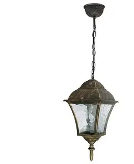 Záhradné lampy Vonkajšie závesné svietidlo Rabalux Toscana antická zlatá 8394