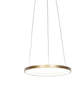 Zavesne lampy Moderné kruhové závesné svietidlo zlaté 40 cm vrátane LED - Anella