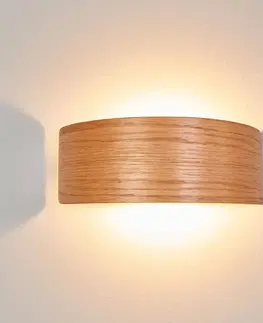 Nástenné svietidlá Lindby Nástenné LED svetlo Rafailia 23 cm drevo
