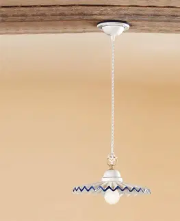 Závesné svietidlá Ceramiche Závesná lampa PIEGHE v štýle vidieckeho domu 28 cm
