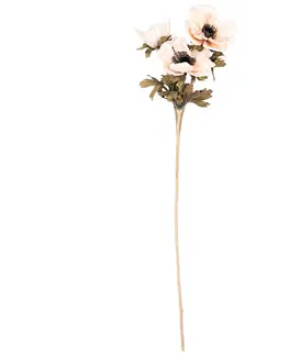Kvety Umelá kvetina Anemónka krémová, 3 kvety, 56 x 17 cm