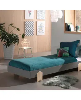 Atypické detské postele Posteľ Pre Deti A Mládež Modulo Sivá