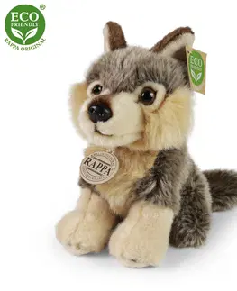 Plyšové hračky RAPPA - Plyšový vlk sediaci 18 cm ECO-FRIENDLY