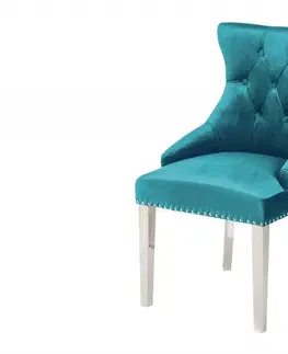 Jedálenské zostavy Chesterfield jedálenská stolička 2 ks FRIXON Dekorhome Modrá