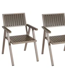 Záhradné kreslá a stoličky Záhradné stoličky 2 ks Krémová / sivá