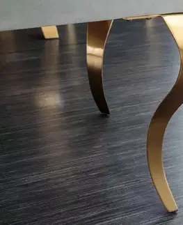Lavice do jedálne LuxD Dizajnová lavica Rococo 172 cm sivá / zlatá