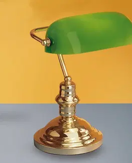 Stolové lampy na písací stôl Orion Stolná lampa Onella v bankárskom štýle zelená