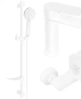 Sprchy a sprchové panely MEXEN/S - Royo DF05 Set umývadlové a vaňové batérie s príslušenstvom, biela 72203DF05-20
