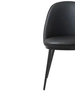 Stoličky - moderné Furniria 26136 Dizajnová jedálenská stolička Danika čierna ekokoža