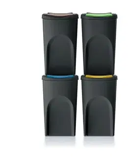 Odpadkové koše Kôš na triedený odpad Sortibox 35 l, 4 ks, čierna