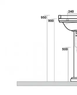 Kúpeľňa KERASAN - WALDORF univerzálny keramický stĺp k umývadlam 60,80cm, čierna mat 417031