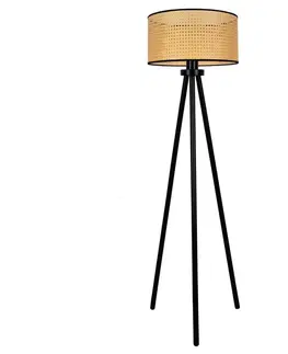 Lampy   - Stojacia lampa ROLLER 1xE27/15W/230V ratan/čierna 