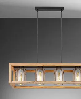 Moderné lampy do obývačky Luster 15497-4H Čierna a hnedá LW4