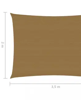 Stínící textilie Tieniaca plachta obdĺžniková HDPE 2 x 3,5 m Dekorhome Krémová