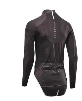 bundy a vesty Pánska zimná bunda na cestnú cyklistiku Racer čierna